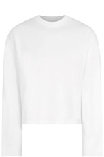 Wardrobe Nyc LONG SLEEVE CROP T-SHIRT | WHITE